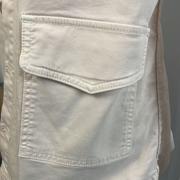 L’agence Cream Long Denim Button Jacket