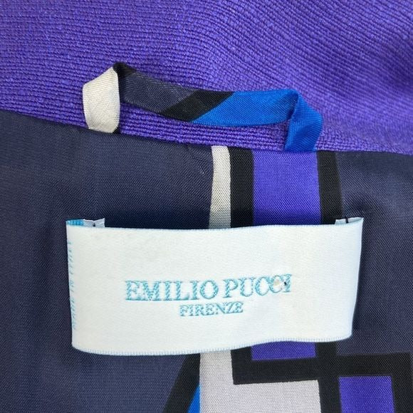Emilio Pucci Purple Silk Cotton Blend Spring Jacket