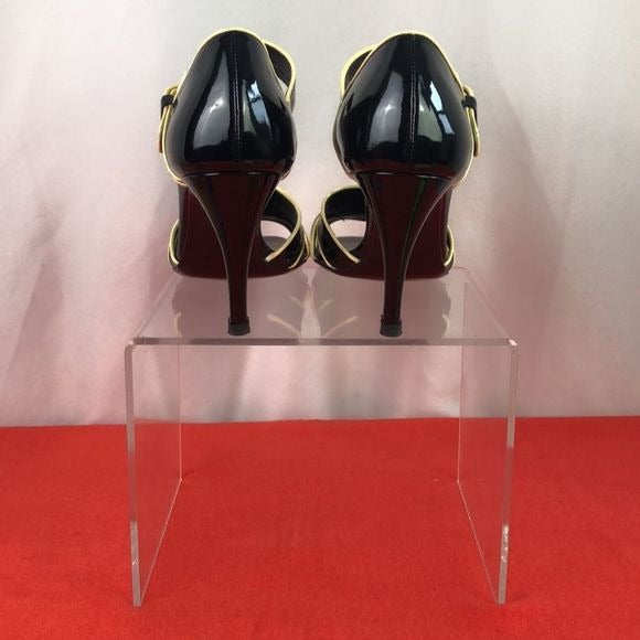 Prada Black Patent w Cream Trim Heels