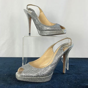 Jimmy Choo Silver Sparkly Stiletto Platform