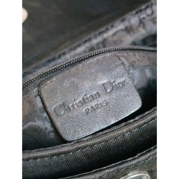 CHRISTIAN DIOR BLK JERSEY HARD CORE SHOULDER BAG.