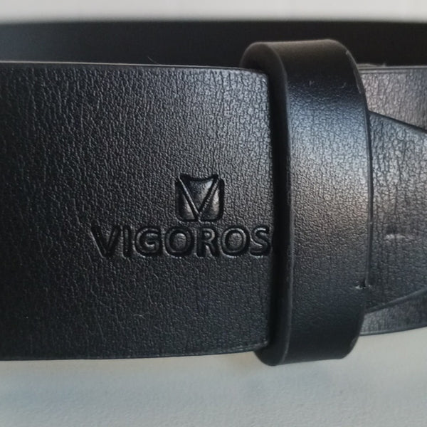 Wilbert Meyers Stamped Silver and Turquoise Buckle Black Belt.