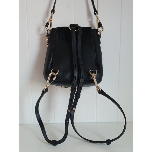 CHLOE MINI FAYE BLK SUEDE LEATHER BACK PACK.