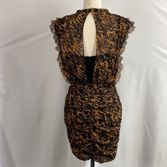 All Saints Animal Print Ruffle Mini