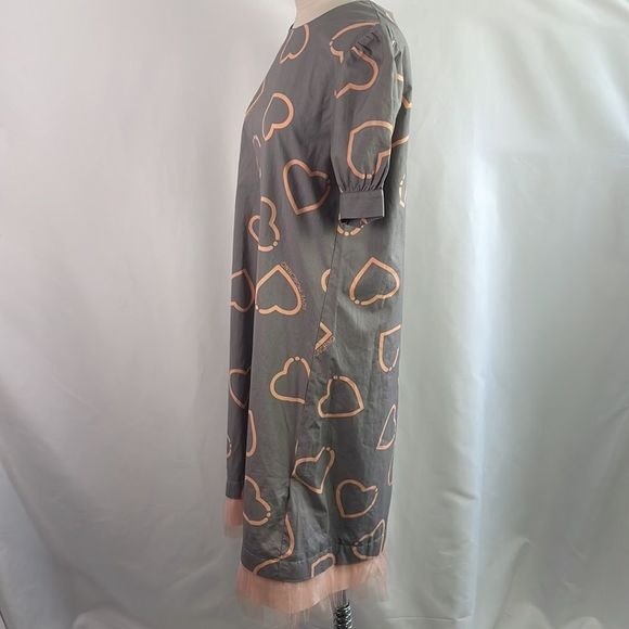 Moschino Grey With Pink Hearts Tulle Bottom Dress
