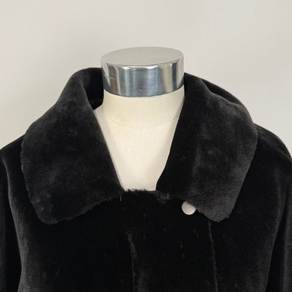 Free People size Large Faux Fue black coat