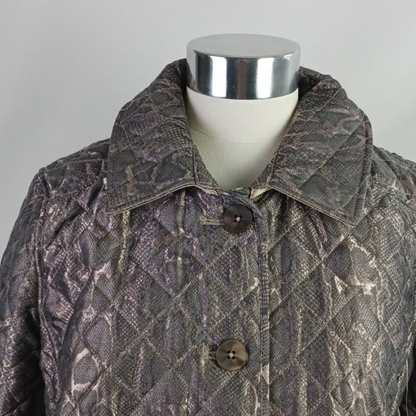 Chico's Metallic Snake Quilted Jacket NWT