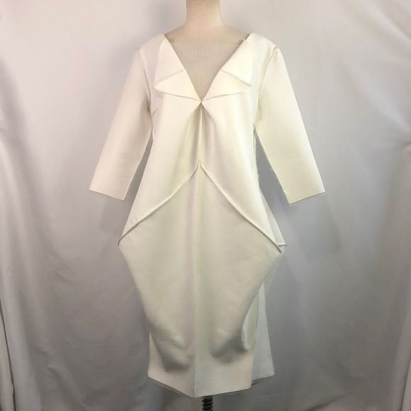 Stogova Ivory Pleated Midi Dress