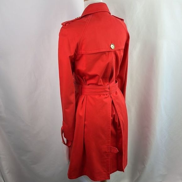 Coach Red Double Breasted Trench Coat