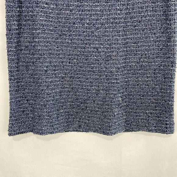 St John Blue Tweed w Zip Back Pockets Skirt