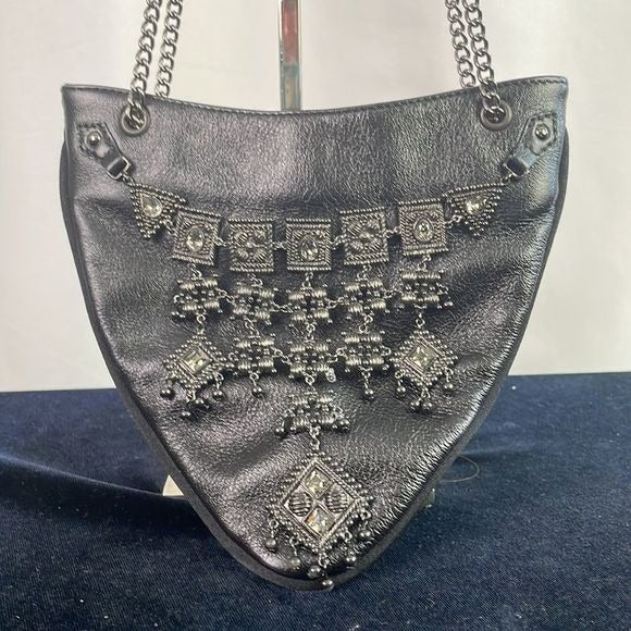 Giuseppe Zanotti Black Mini Beaded Chain Strap Bag