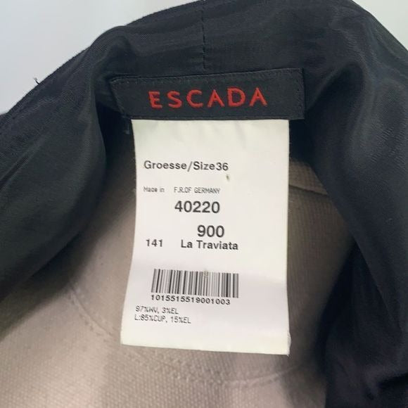 Escada black zip front with belt dress