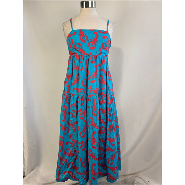 J CREW BLUE RED LOBSTER SUN DRESS