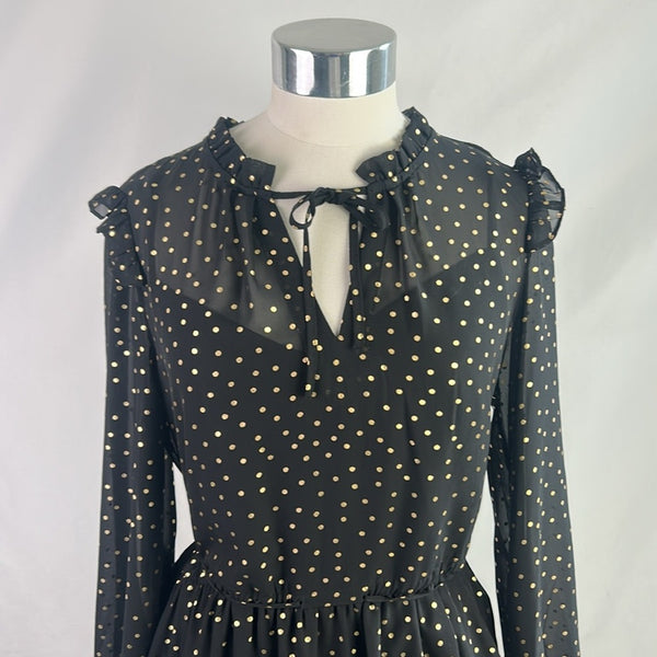 Julia Jordan Blk w Gold Dots Dress