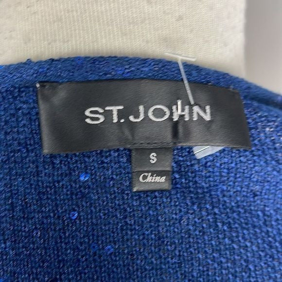 St John Navy Beaded Knit Sweater
