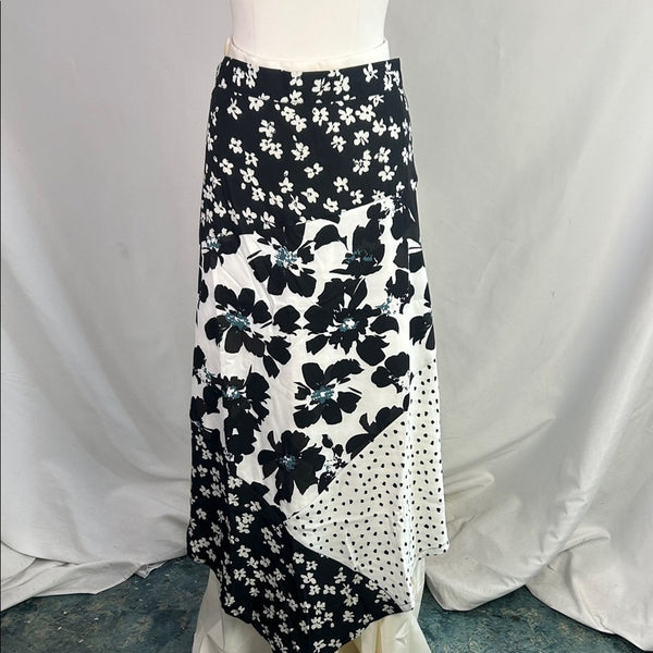 Heathers Closet Black White Print Long Nwt Skirt