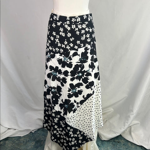 Heathers Closet Black White Print Long Nwt Skirt