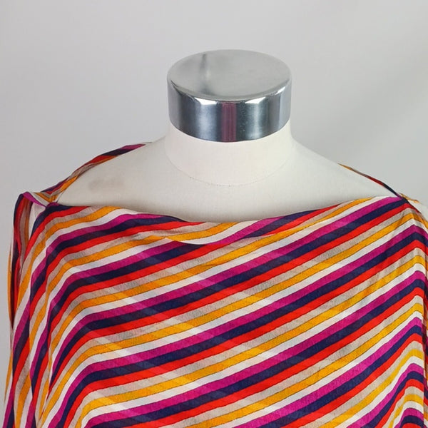 Trina Turk Multi Striped Poncho Top/Silk Set.