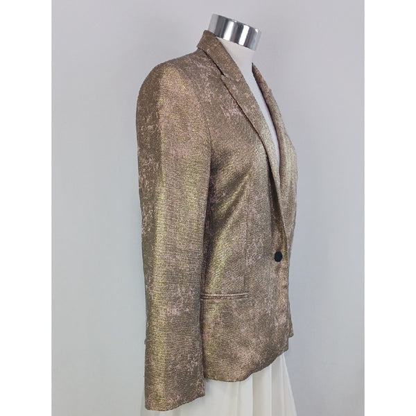 ZADIG AND VOLTAIRE METALLIC GOKD SNAKE BLAZER JACKET.