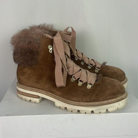 AGL Tan Suede Fur Lined Boots
