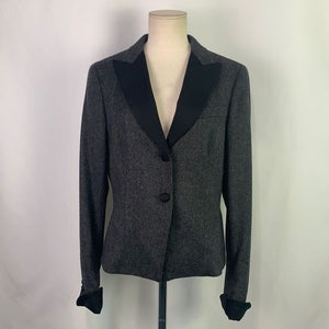 Max Mara Grey Virgin Wool w/ Black Trim Jacket