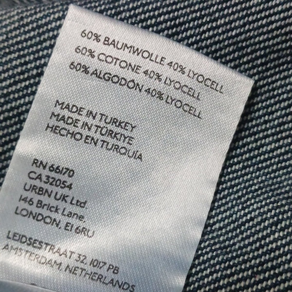 Anthropologie Blue Denim Pleated Waist Shirt Jacket