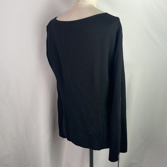 Escada Black Loose Chain Detail Knit Sweater