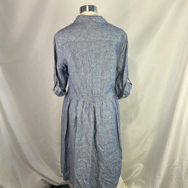 Malvin Blue Striped Linen Shirt Dress