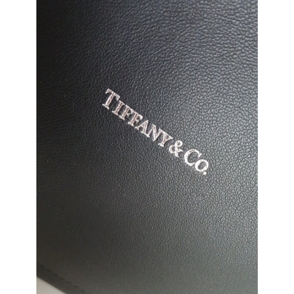 TIFFANY AND CO NIB BLK LEATHER LG SHOPPING POUCH.