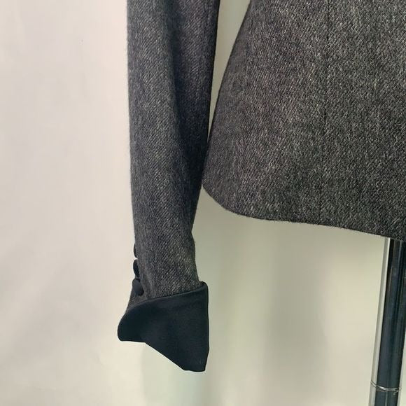 Max Mara Grey Virgin Wool w/ Black Trim Jacket