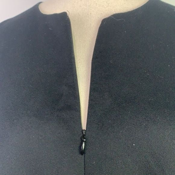 Akris Punto black sleeveless dress with beaded ribbed waist