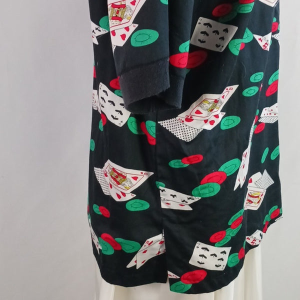 Vintage Casino Blouse Skirt Set 80s