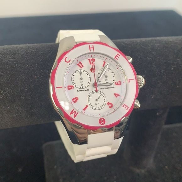 Michele White Watch with Rubber Band and Pink details Michele Releve Women main image 2