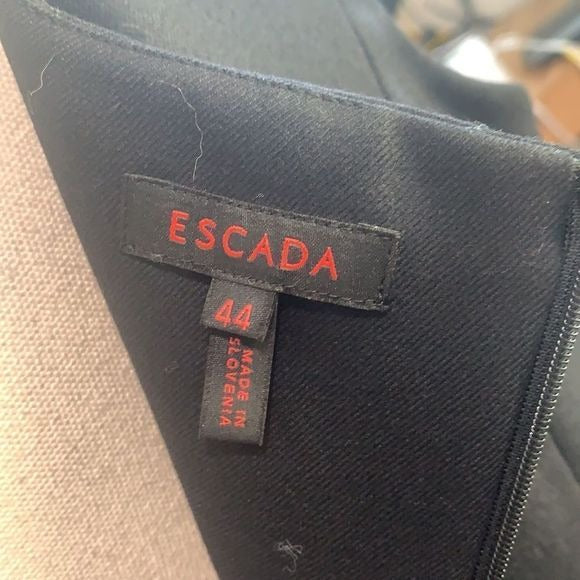 Escada Black Virgin Wool Blend Sheath Dress
