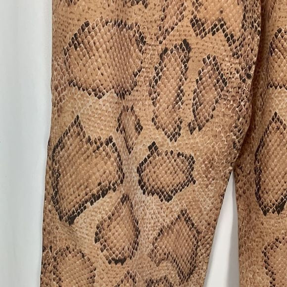 Mara Hoffman Tan Snake Paper Bag Tie Slacks