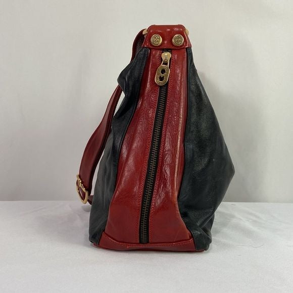Marino Orlandi Black Leather w/ Red Trim Bag