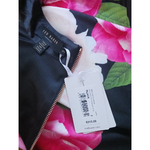 TED BAKER NWT FLORAL V NECK W BELT  DRESS.