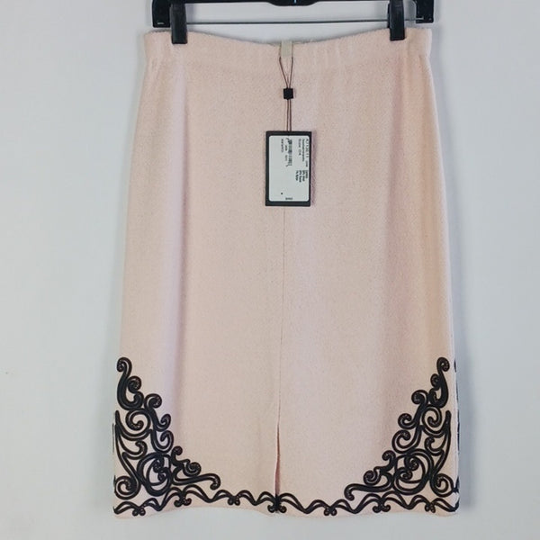 St.John Seashell/ Black Embroidered Skirt New