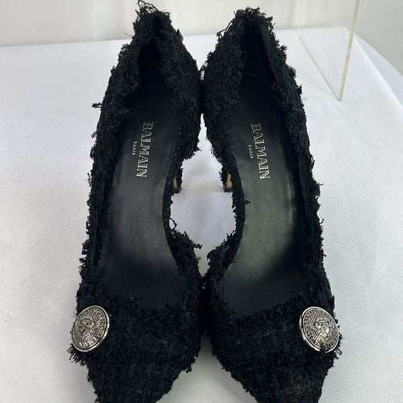 Balmain Black Tweed Pumps