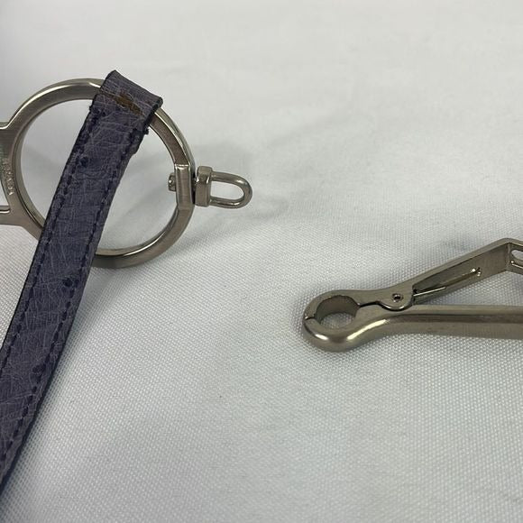 Prada Purple Ostrich Leather With Clip Skinny Belt