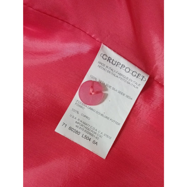 VALENTINO VTG RAW SILK CORAL ZIP FRONT / JACKET DRESS