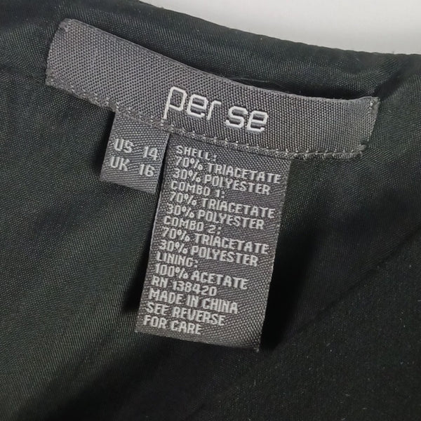 Per Se Black and Tan Long Sleeve Sheath Dress With Jacket