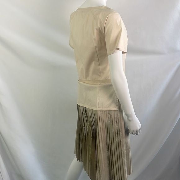 Jill Sander Tan Pleated Bottom Dress