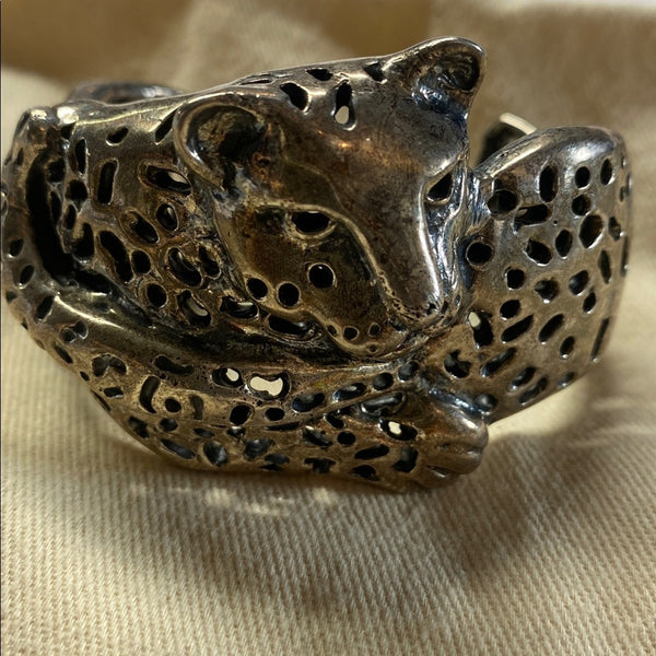 Emilia Castillo Vintage Sterling Jaguar Bracelet Cuff