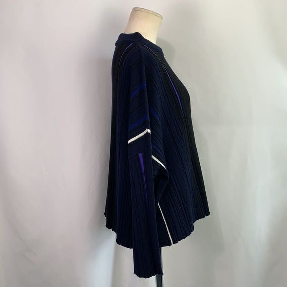 PierAntonioGaspari Black Blue White Ribbed Sweater