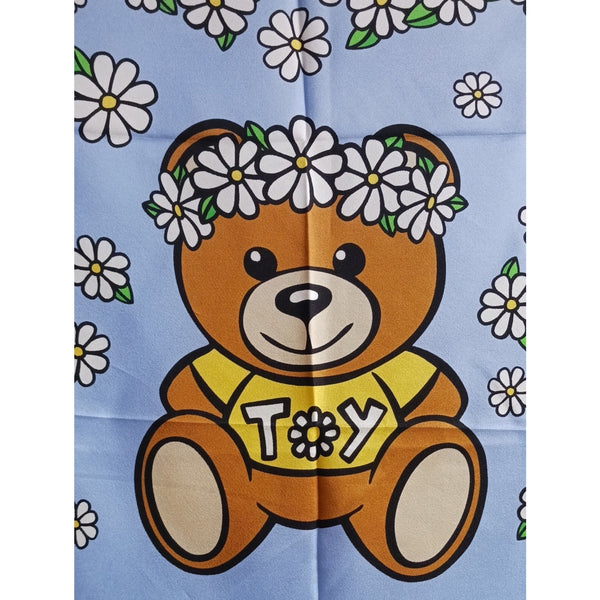 MOSCHINO SMALL SQUARE TEDDY BEAR PRINT SCARF