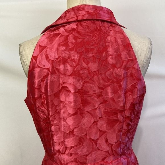 Carmen Marc Valvo NWT Coral Brocade Fit Flare Dress