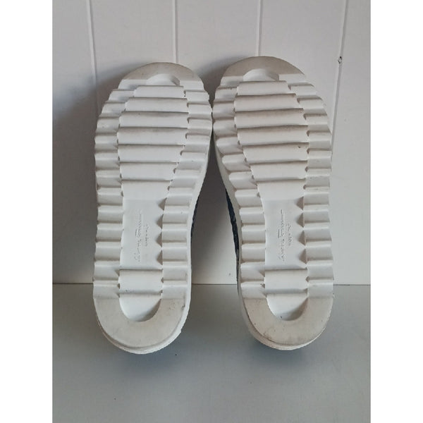 SALVATORE FERRAGAMO Denim Embr Slip Ons Sneakers.