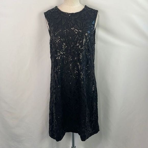 D Von Furstenberg NWT Black Sequined Mini Dress