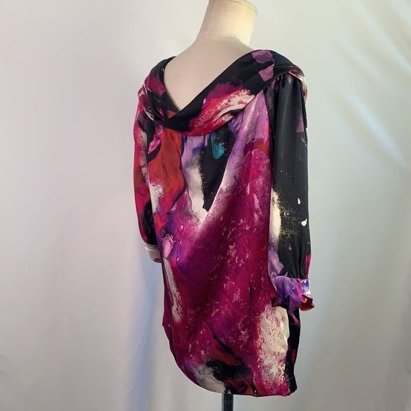 Escada NWT multi print tie front top